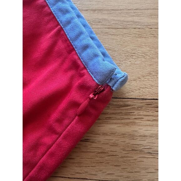 Lands End Red  Blue Whales Embroidered Skirt Shorts Preppy Skort Size Junior S - Picture 7 of 7